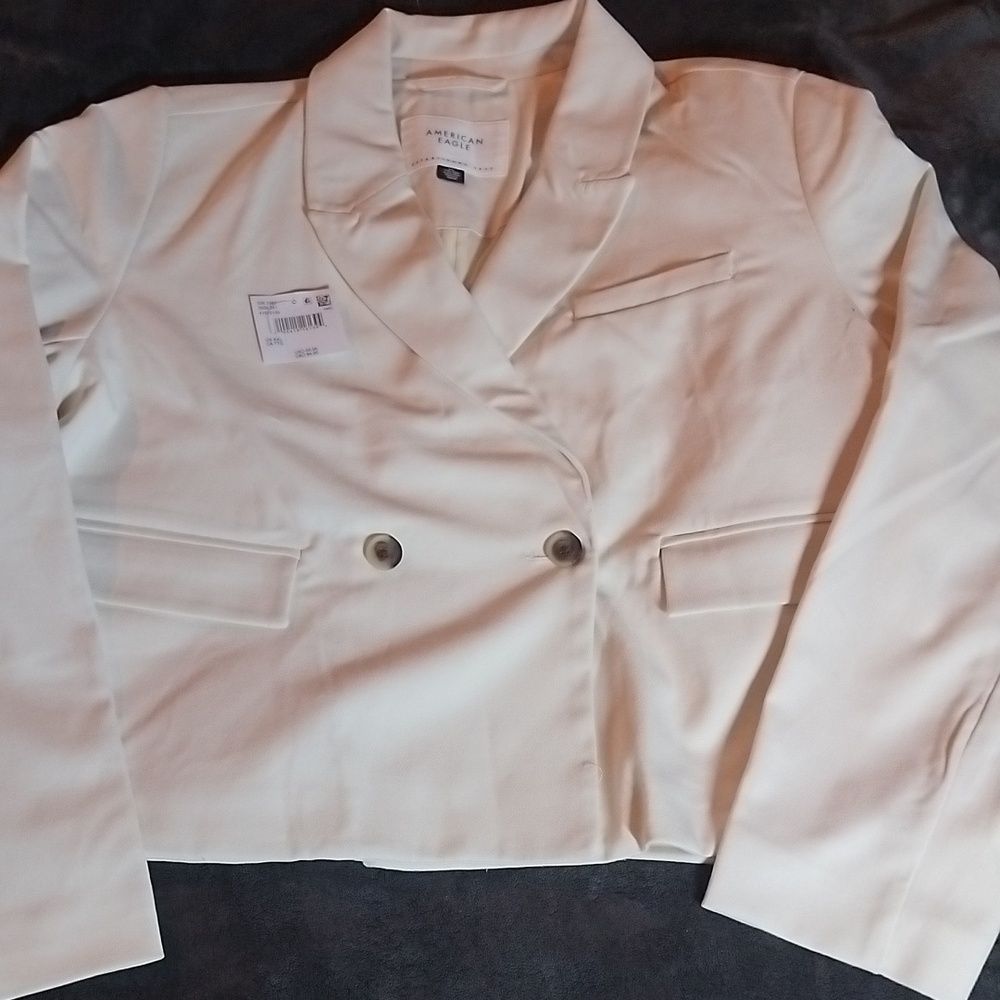 Cropped Cream Blazer American Eagle XXL